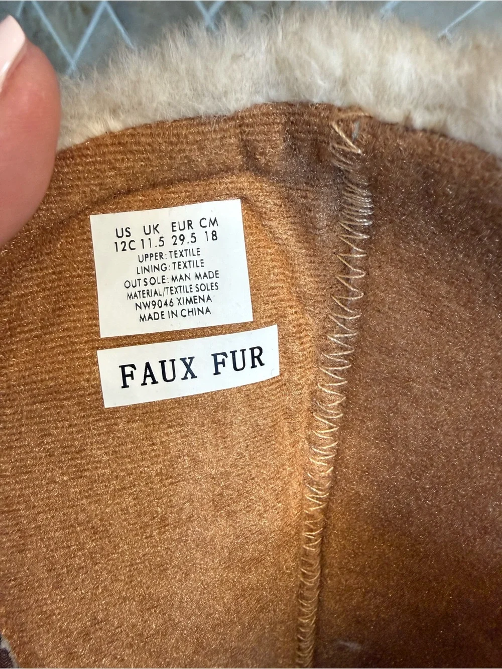 U.S. Polo Assn Girls Size 12C Brown Faux Fur Pom Pom Tall Winter Boots Zip